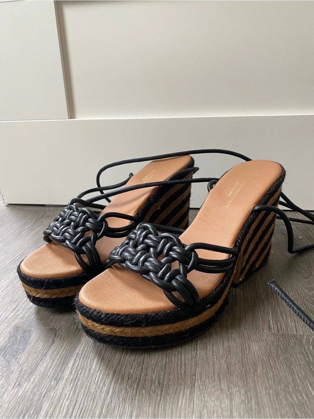 Anthropologie Raffia Platform Heels
